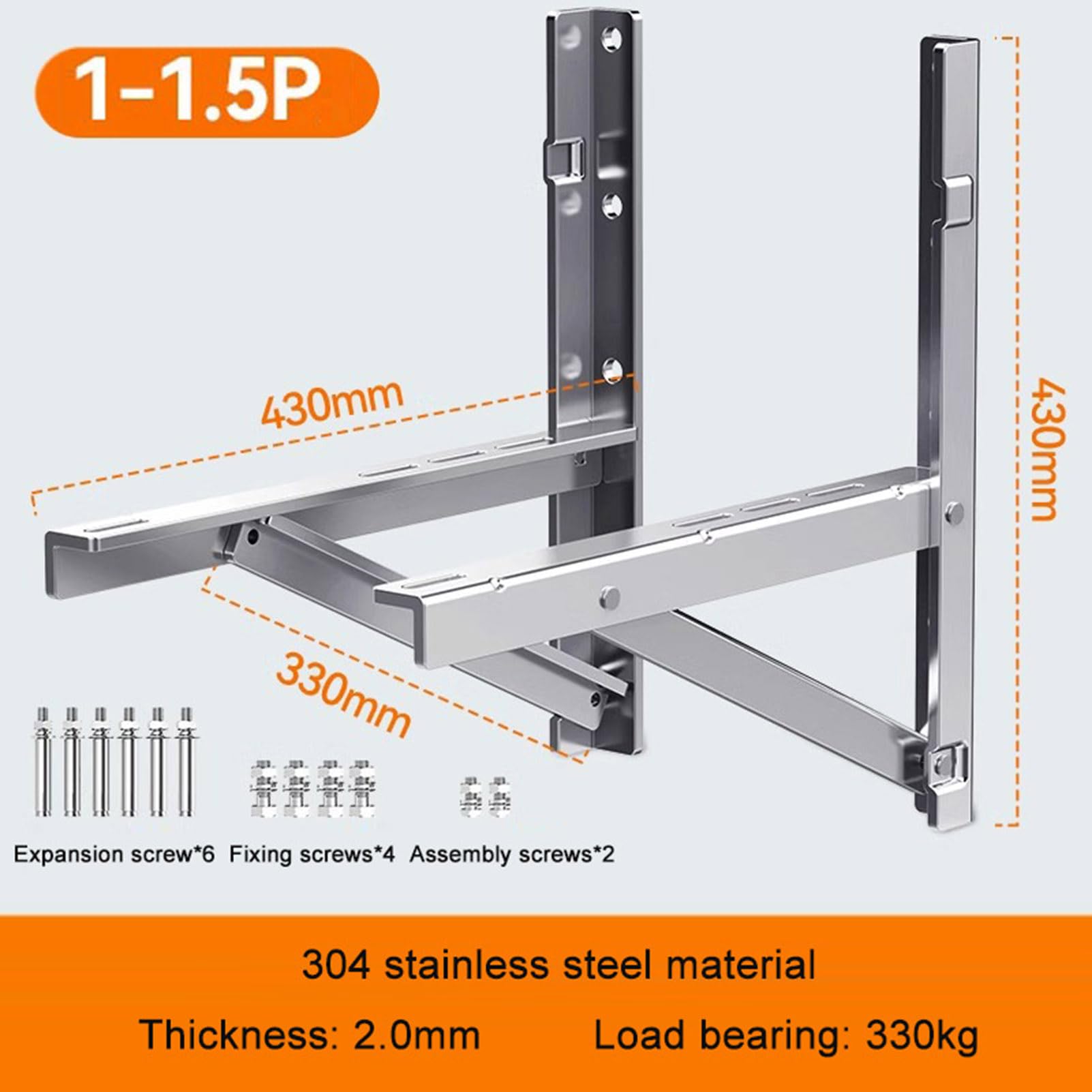 Soportes de Condensador para Montaje en Pared Exterior,Base Universal para Bombas de Calor de Aire Acondicionado,Soportes Resistentes del Aire Acondicionado del Montaje de la CA del Acero Inoxidable