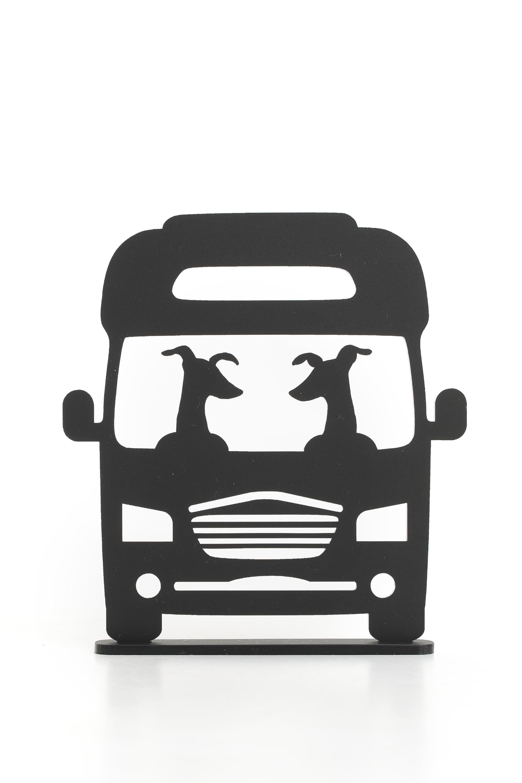 Whippets Driving Campervan Silhouette, Acrylic ornamentt, Fun and Modern Travel-Themed Design
