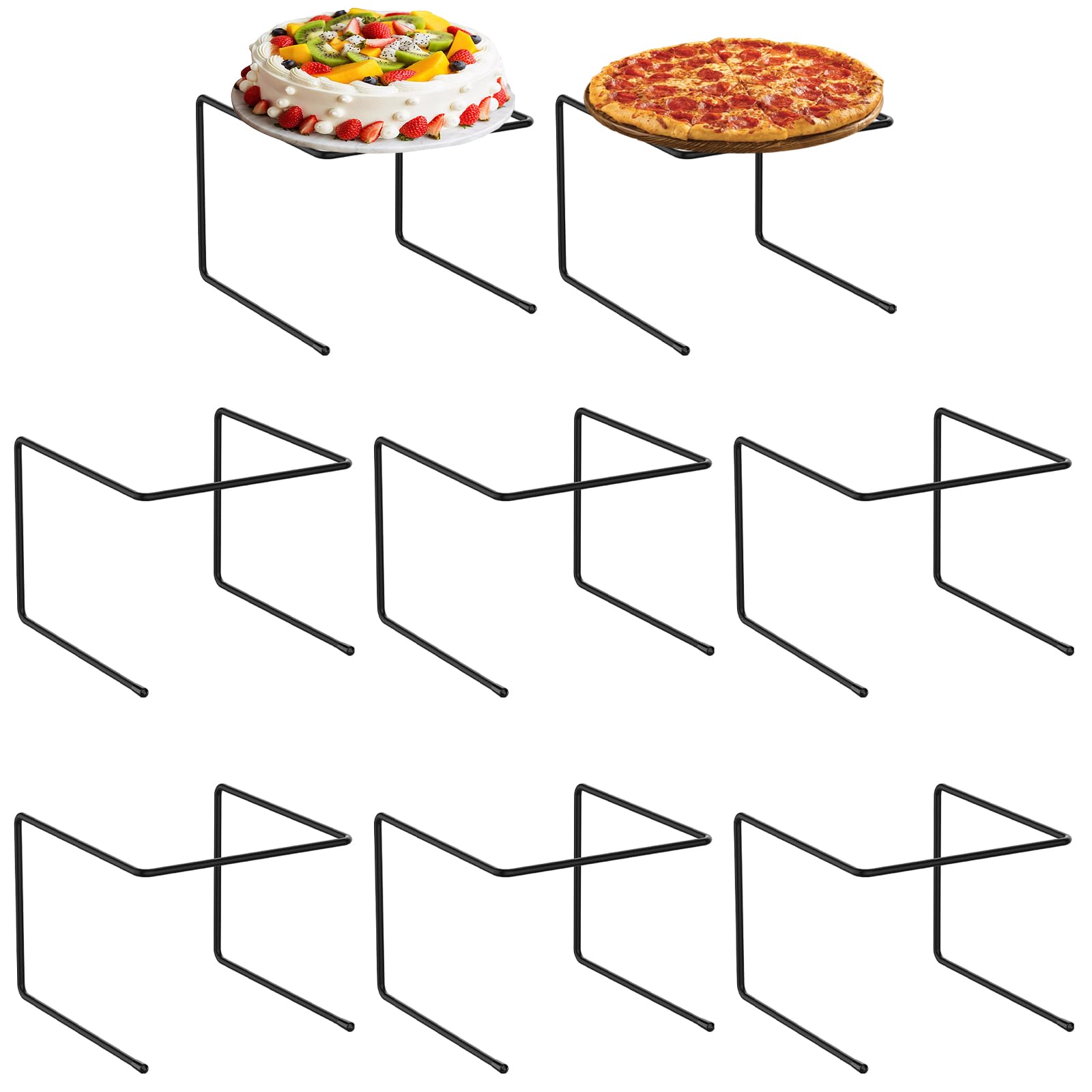 - woiron 8 Pcs Pizza Table Stand Holder,Pizza Display Stands,Pizza Pan Riser Food Platter Tray and Display Rack, for Home, Restaurant, Party