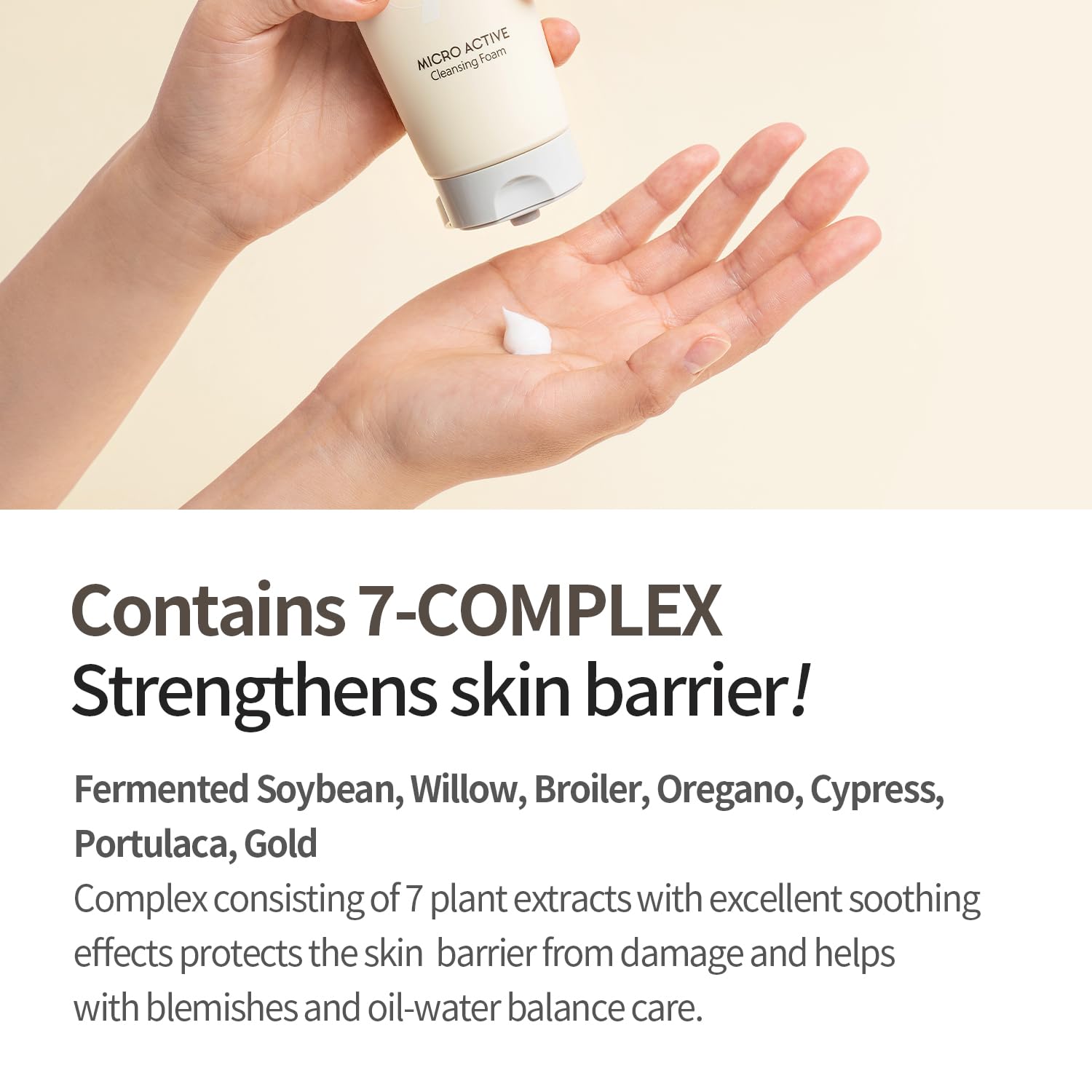 COSNORI Micro Active Cleansing Foam – Vegan, Non-irritating, Korean Facial Cleanser, Skin soothing, 7 Plant Extracts Daily Face Wash, 5.07 fl oz - Image 4