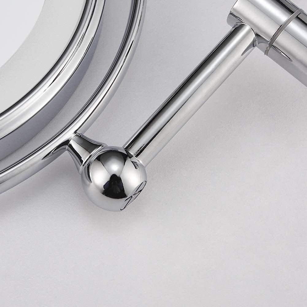 Bathroom Folding Wall Mounted Telescopic 3X /5X/7X Magnifying 360 Degree Rotation Round HD Beauty Mirror (Size : 5X) ()