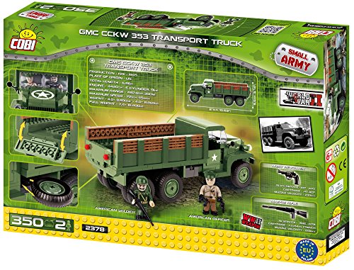 Caminhão Militar GMC CCKW Transporte Blocos para Montar com 350 Peças Cobi Blocos de Montar Verde