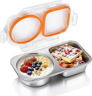 Supvox® 304 Steel Tiffin Box for Kids, 2 Compartments Leakproof Airtight Food Container, BPA Free ClearLid, Portable Bento... Price In India