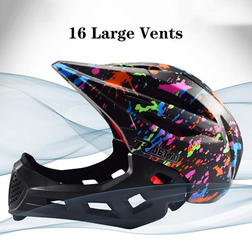 Kinder Fahrradhelm Abnehmbar Integralhelm Verstellbar Kinderhelm Multi-Sport Schutzhelm für 3-15 Jahre Junge Mädchen Skateboard Roller Inlineskaten Scooter BMX