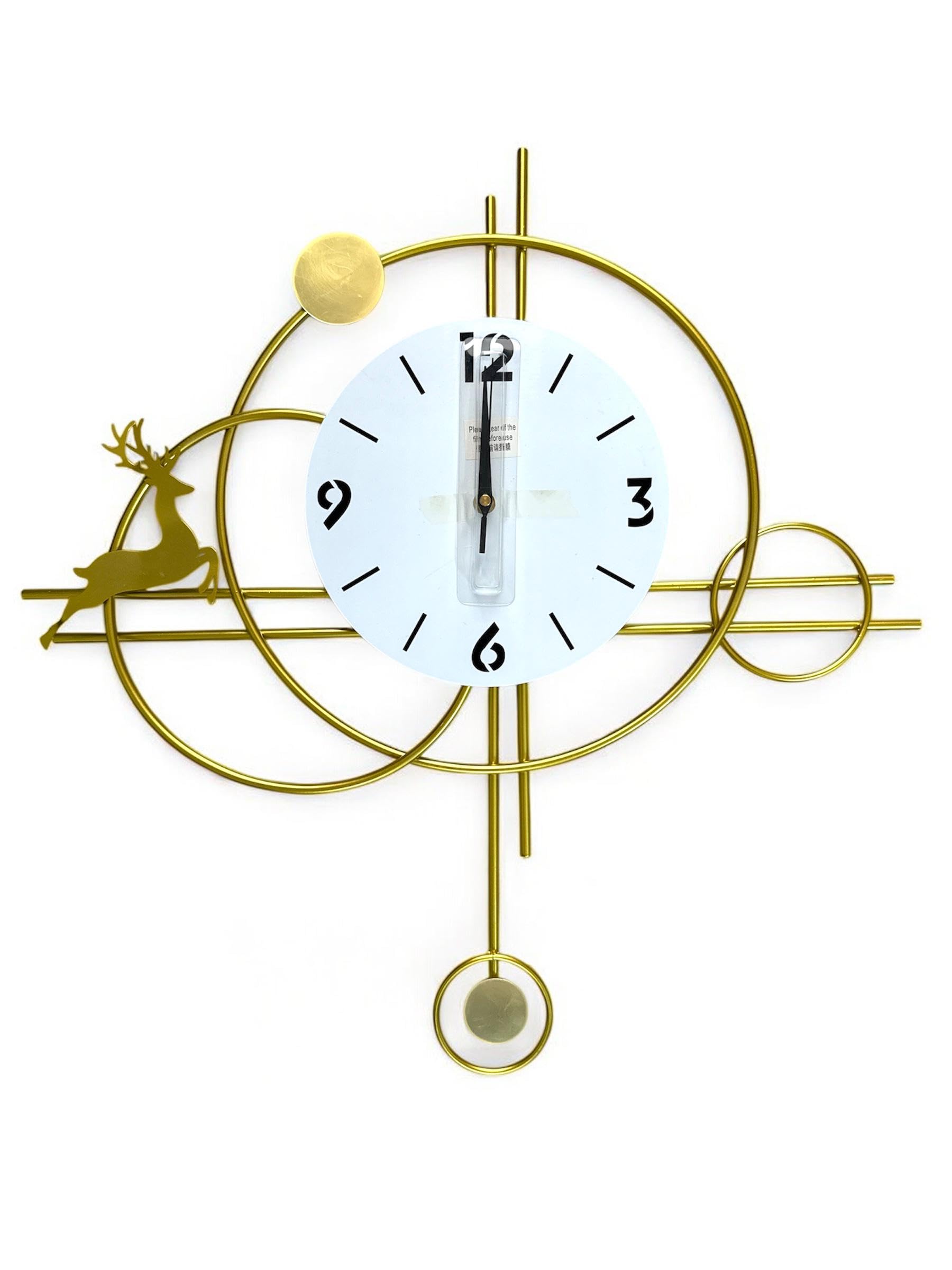 HOMEAWARE Premium Designer Wall Clock for Living Room Decor | Silent Non-Ticking Quartz Movement | Modern Metal Wall Clock with Artistic Deer Design | Stylish Home & Office Decoration | 22 Inch-picture-15