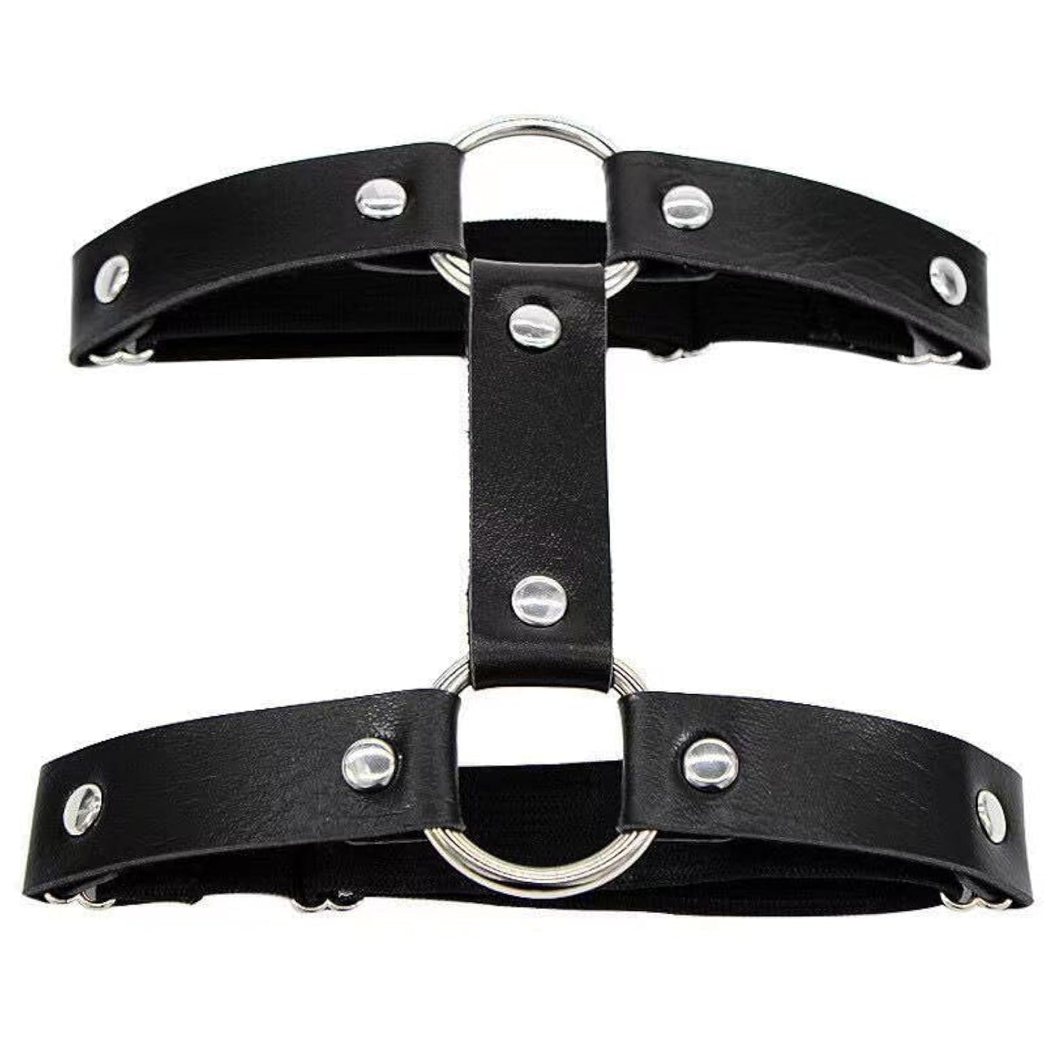 TUPWELY Black Garters Leather Thigh Harness Leg Ring Halloween Body Chain Punk Gothic Rave Accessories for Women and Girls