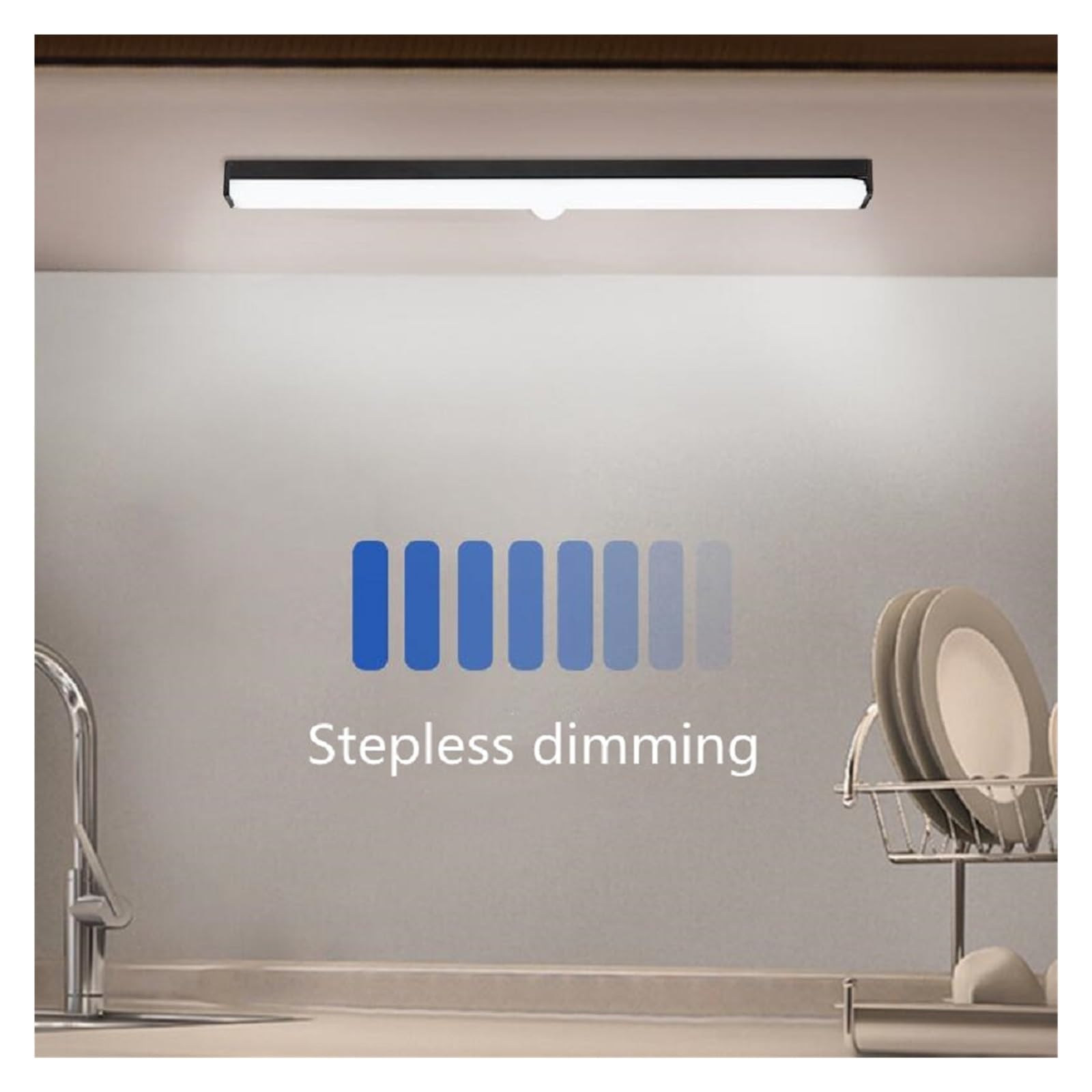 6/10/14/20/34Leds PIR Motion Sensor Licht USB Aufladbare LED Unter Schrank Lampe Treppen Küche Kleiderschrank Betten Bewegungsmelder(Sliver Shell,WARM WHITE_50CM)