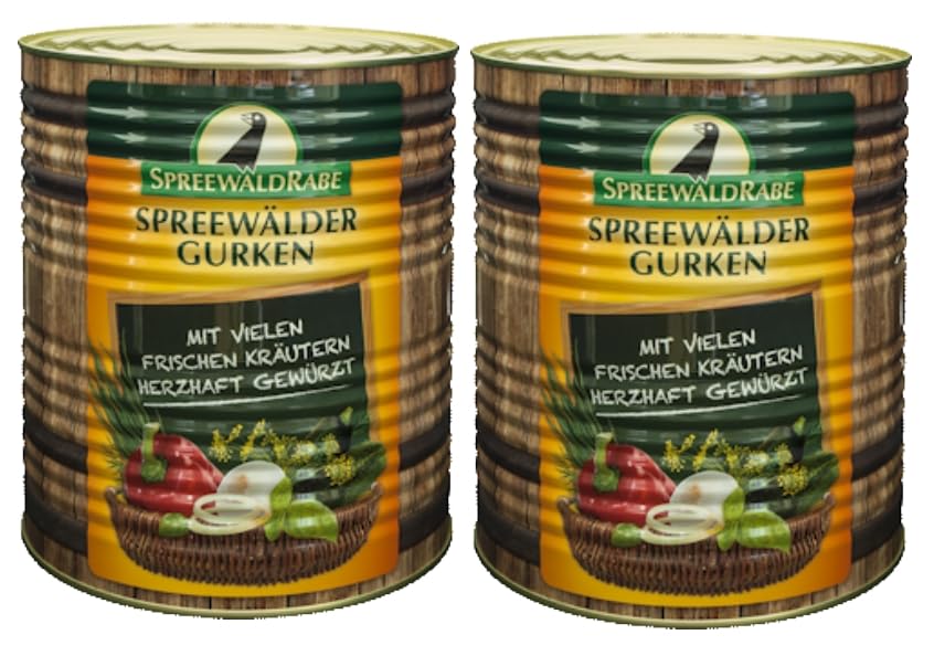 2 x Rabe Spreewälder Gewürzgurken 10 l Dose original und urwüchsig herzhaft (10 l Dose)
