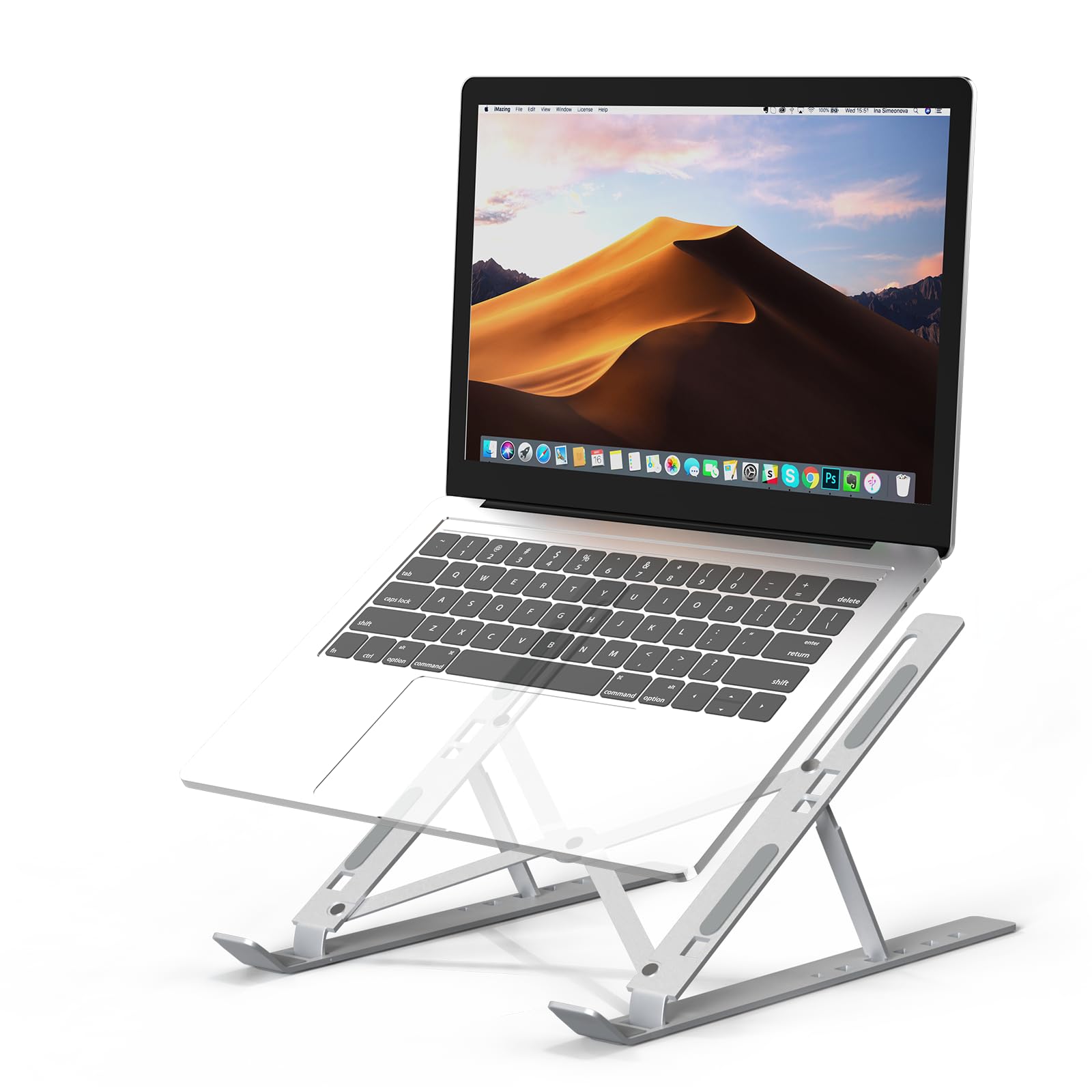 PHOCAR Portable Laptop Stand, Adjustable Tablet Notebook Holder for iPad, MacBook Pro, Laptop Desk Riser Foldable Notebook Cooling Stand for MacBook, Dell, Asus, Lenovo,HP, Surface, Acer, Huawei