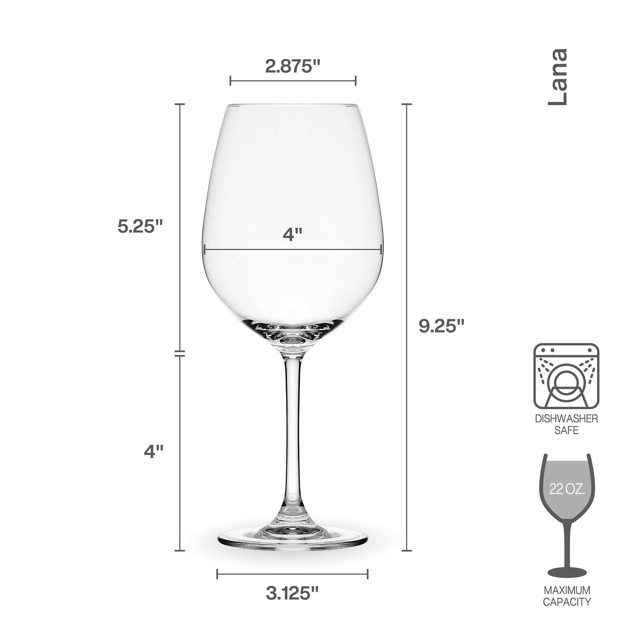 Amazon.com: Mikasa Lana Bordeaux Red Wine Glasses, Set of 4