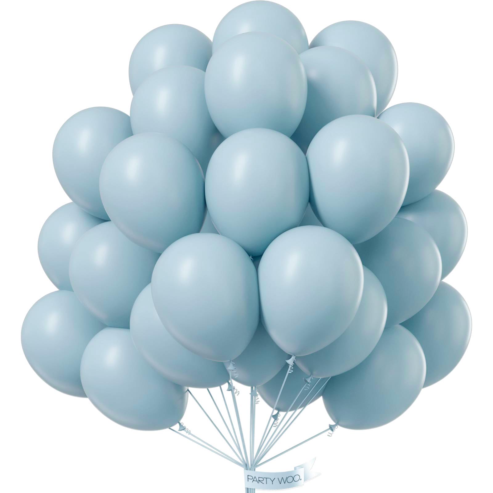PartyWoo Dusty Blue Balloons 100pcs Light Blue Aqua Boho Color | Balloons for Wedding Graduation Gender Reveal Bachelorette Birthday under the Sea Party Decorations Blue-F28