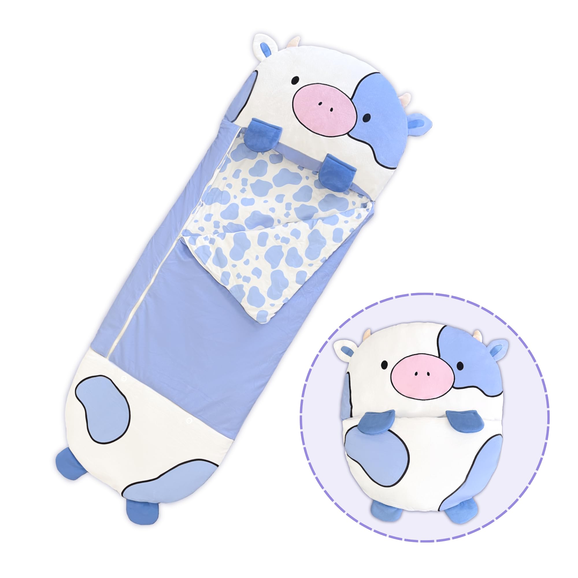 moonhugs Snuggle Pals; Foldable Plush Sleeping Bag; Kid's Blanket Plush Set