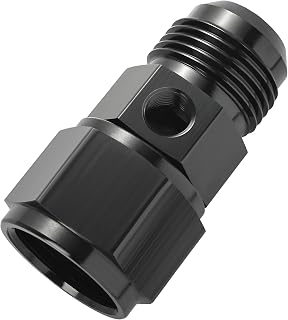 EVIL ENERGY 12AN Male Flare to -12 Female Swivel with 1/8" NPT Gauge Port Fuel Pressure Take off Fitting Adapter Aluminum