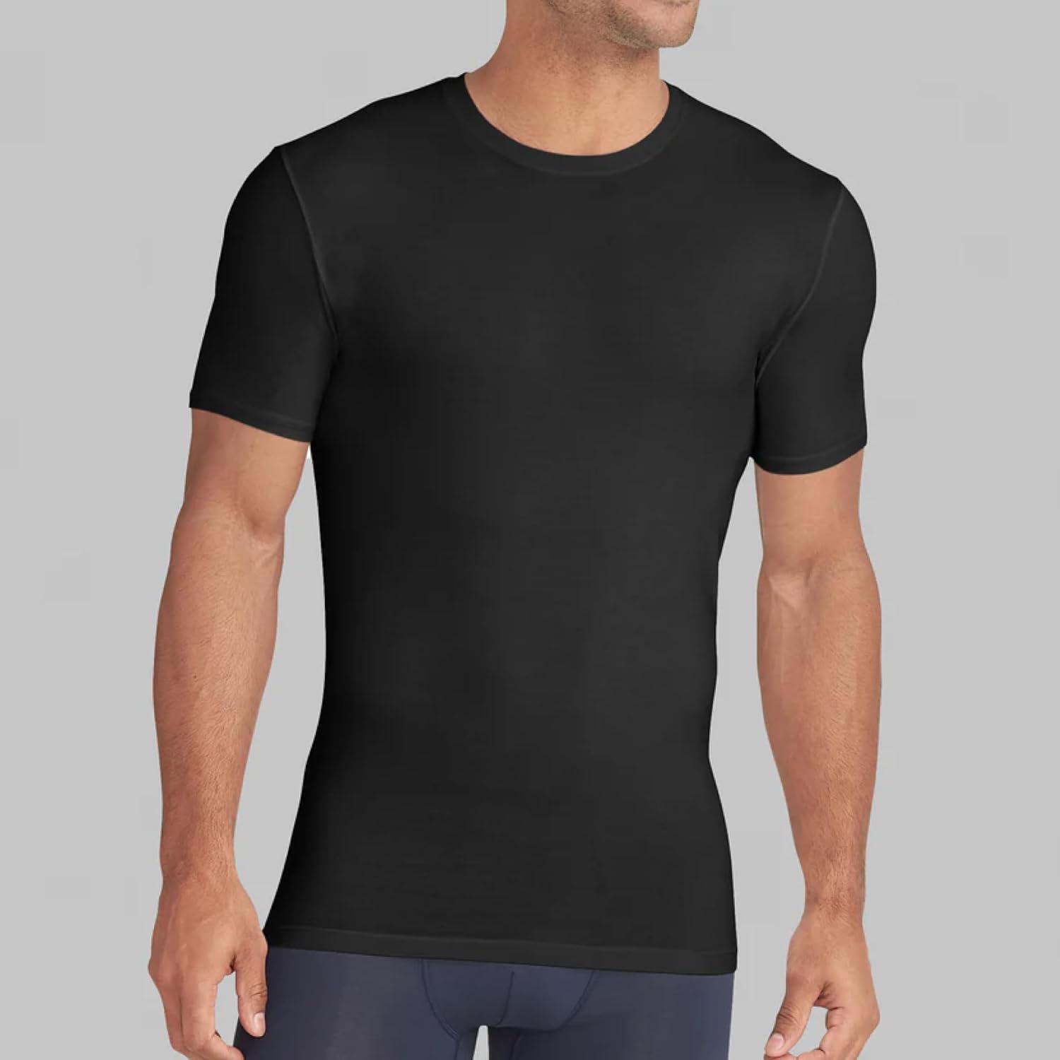 Tommy John Men's Slim Fit Crew Neck Undershirt, Cool Cotton Fabric, Slim Fit T-Shirt with Stay Tuck Design - Image 2