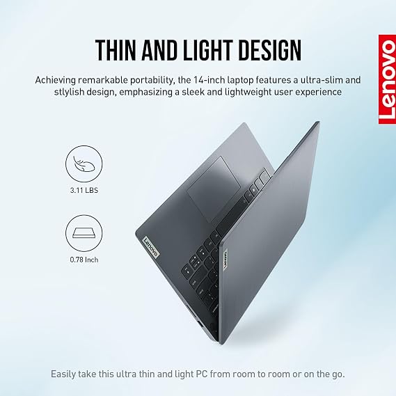 Lenovo IdeaPad 3 14 Laptop Computer, 14 Inch FHD Ultra Thin Lightweight College Students Notebook PC, Intel Quad Core i5, 40GB RAM, 1TB SSD, Windows 11, Lifetime Microsoft Office, HDMI Webcam USB-C