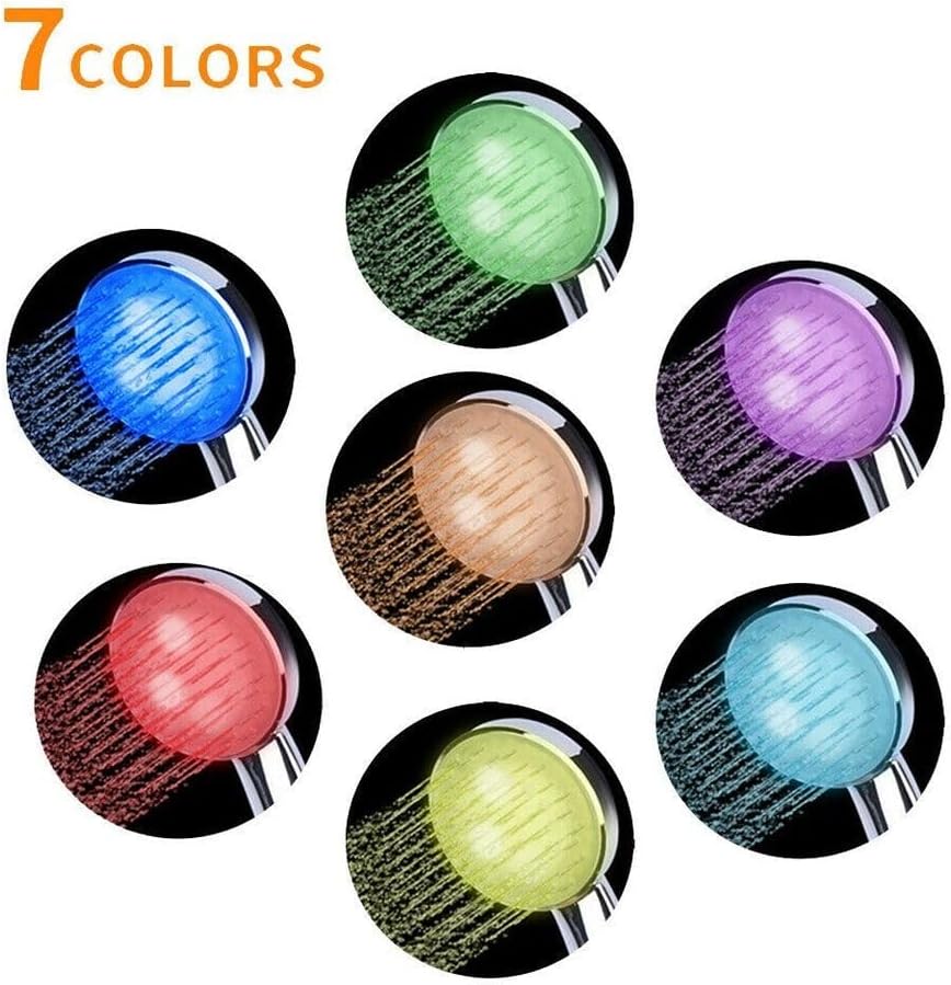 Miniatura 3 de The Perfect Part Cabezal de ducha de mano con 7 colores cambiantes, cabezal de ducha con acabado plateado cromado, cabezal de ducha con brillo de