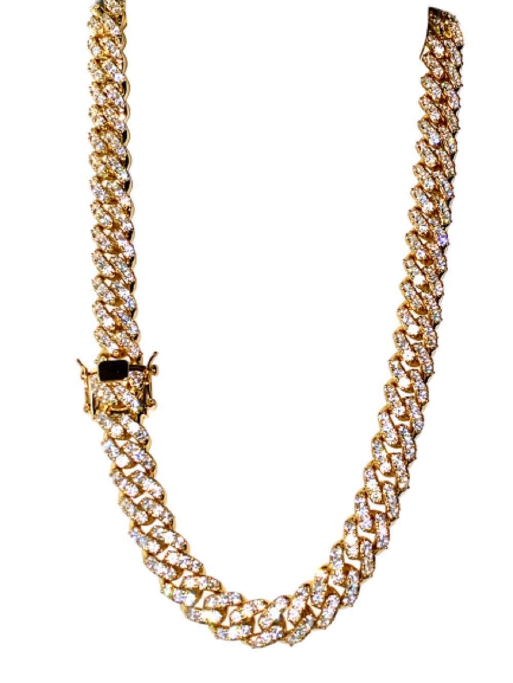 Medallion Medusa Iced Miami Cuban Chain Necklace Choker Chain 12mm 20 inches long, 14k Gold Finish C