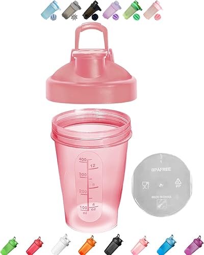 CooGoo Botella agitadora de proteína en polvo para preentrenamiento, batidos, batidos con sin BPA y bola de batidor, taza de 13.5fl oz