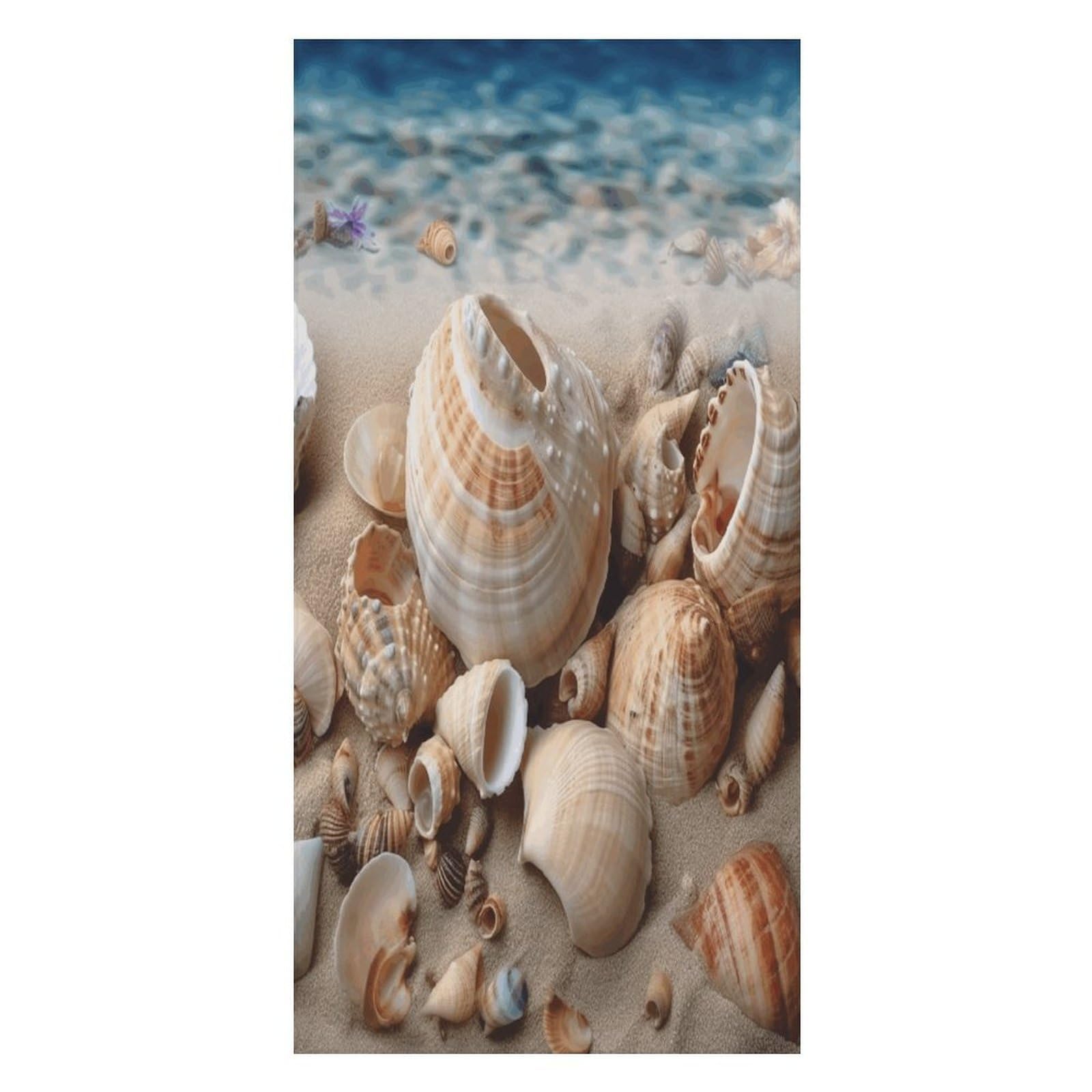 Adfgyerh Unisex Style Seashells By The Seashore Bath Towels Beach Towel Lightweight Quick Dry, Bath Towel For Travel Sports Pool Swimming Bath Camping Yoga Adults160x80cm