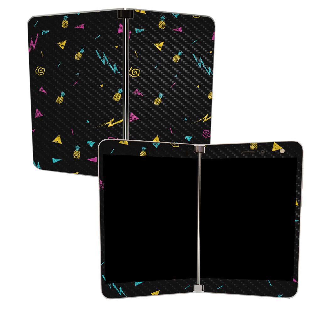 MightySkins Carbon Fiber Skin for Microsoft Surface Duo - Magic Pineapple | Protective, Durable Textured Carbon Fiber Finish | Easy to Apply | Made in The USA