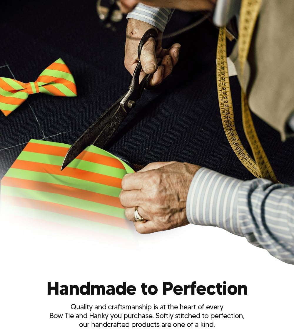 Striped Bow Tie & Pocket Square Set