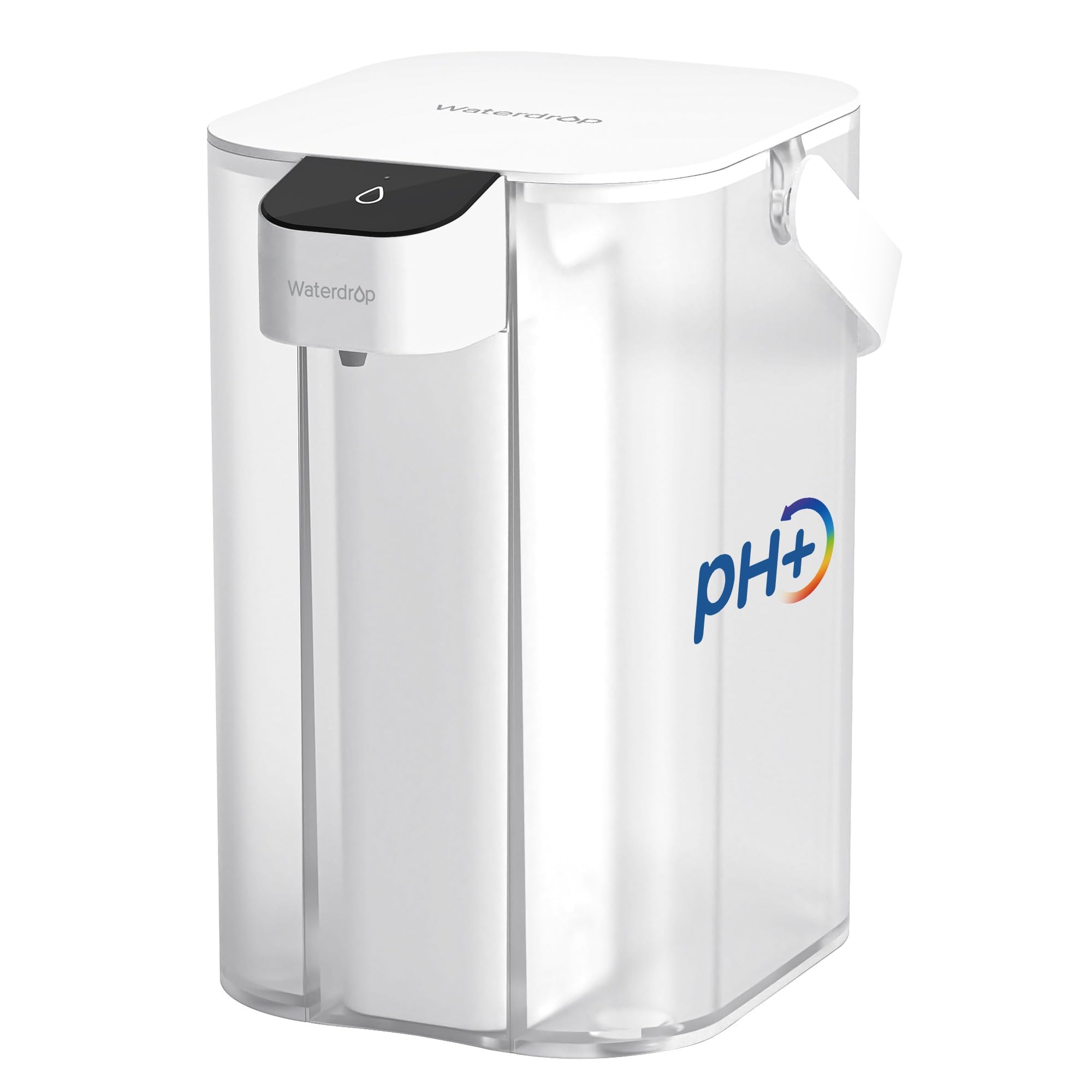 Waterdrop Alkaline Electric Water Filter Pitcher, Rechargeable Water Dispenser, Instant 200-Gallon 15-Cup Countertop Purifier, NSF/ANSI 42, Reduce PFOA/PFOS, Chlorine, Lead, White, with 1 Filter