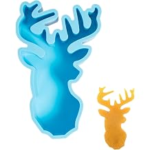 Qeuly Freshie Molds Deer Head Car Freshie Molds Large Silicone Epoxy Resin Molds for Freshie Aroma Beads Wax Melts Soap Molds Candle Molds Clay MoldsDeer Head