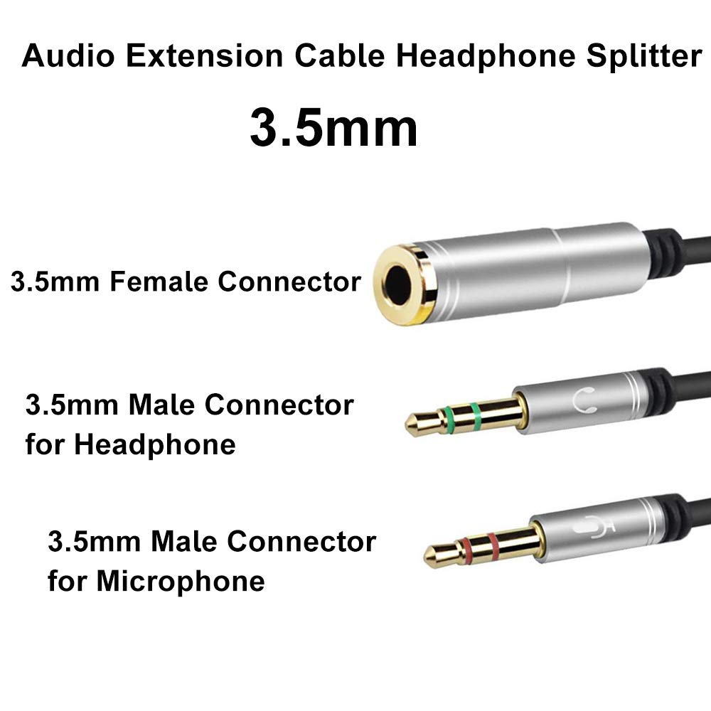 Adattatore Audio Y 3.5 Mm T-ProTek &ndash; Cavo Splitter Per Cuffie E Microfono
