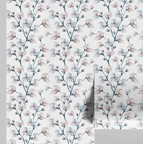 Papier peint fleurs de cerisier pour rénovation murale rapide - 2