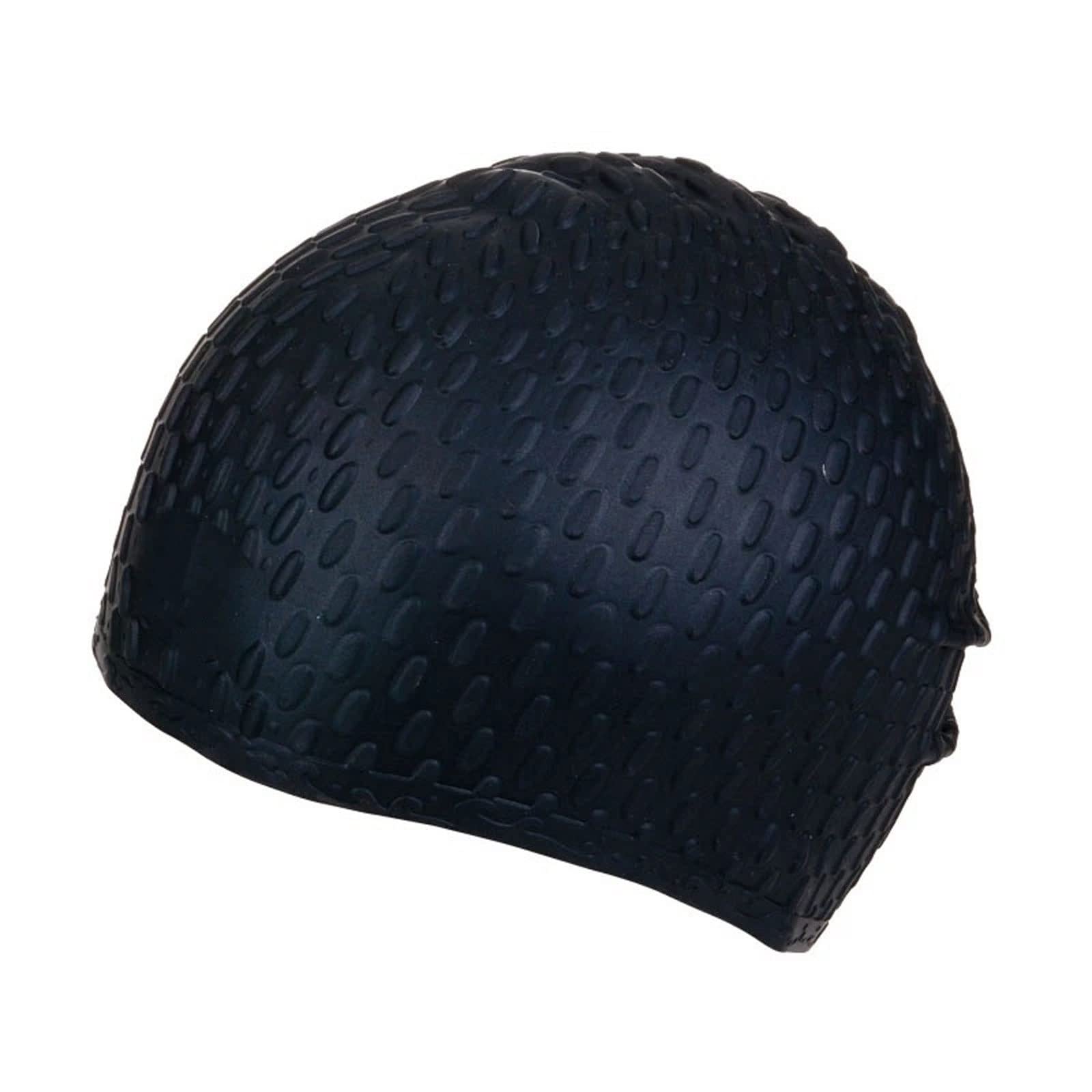 Nylonowy Czepek Pływacki, Silikonowy wodoodporny czepek pływacki unisex jeden rozmiar z ochroną uszu wielokolorowy(Black)