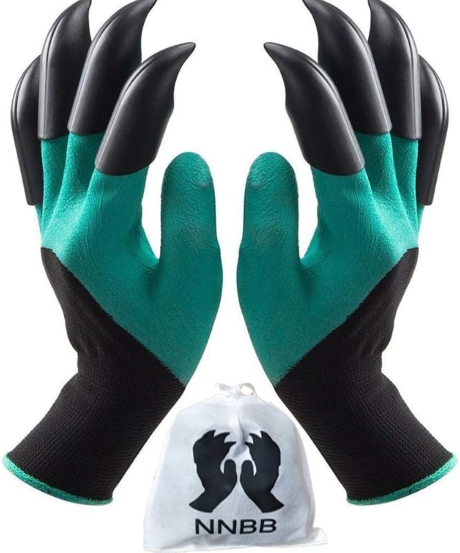 NNBB Garden Gloves with Fingertips Claws Quick– Great for Digging Weeding Seeding Poking -Safe for Rose Pruning Best Gardening Tool Best Gift for Gardeners (Double Claw)