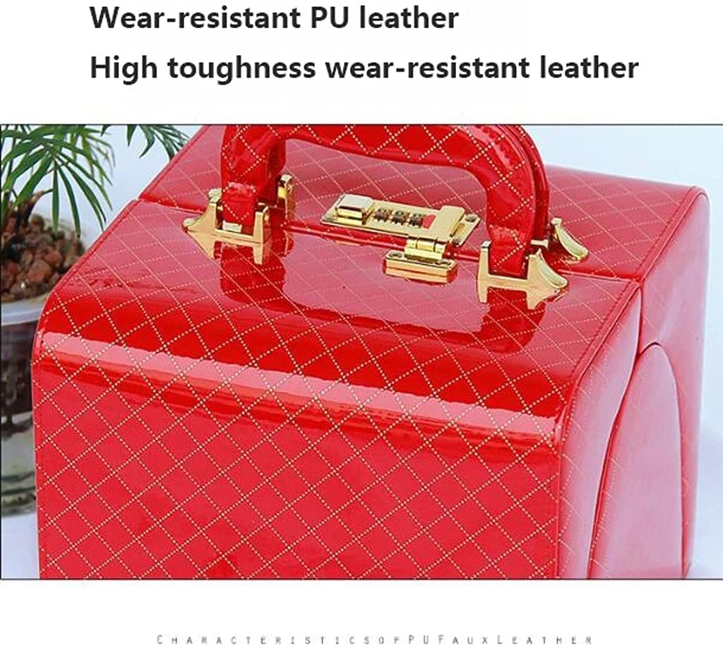Schmuckkästchen Schmuckschatulle Schmuckschatulle Große Schmuckschatulle Zifferncode Schloss Schmuckschatullen Uhr Halskette Organizer Box Make-up Hochzeit Zubehör Geschenk Schmuckaufbewahrung(Color:A