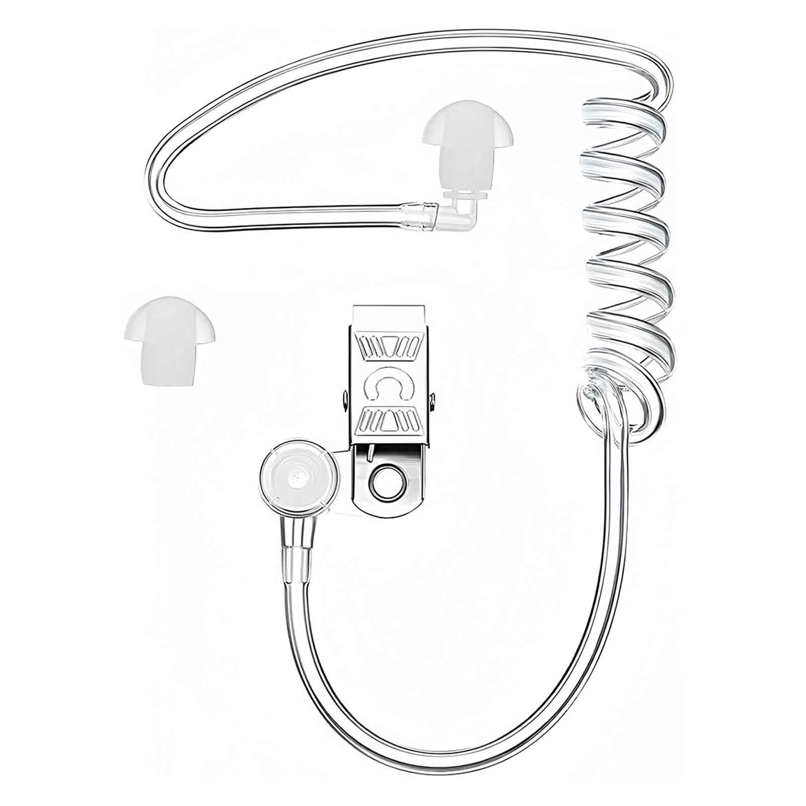 Tubo di Ricambio per Auricolari a Bobina Acustica Trasparente, Suono Cristallino e Comfort per Cuffie Radio a Due Vie, Compatibile con Walkie Talkie, Design Ergonomico in Silicone di Alta Qualità