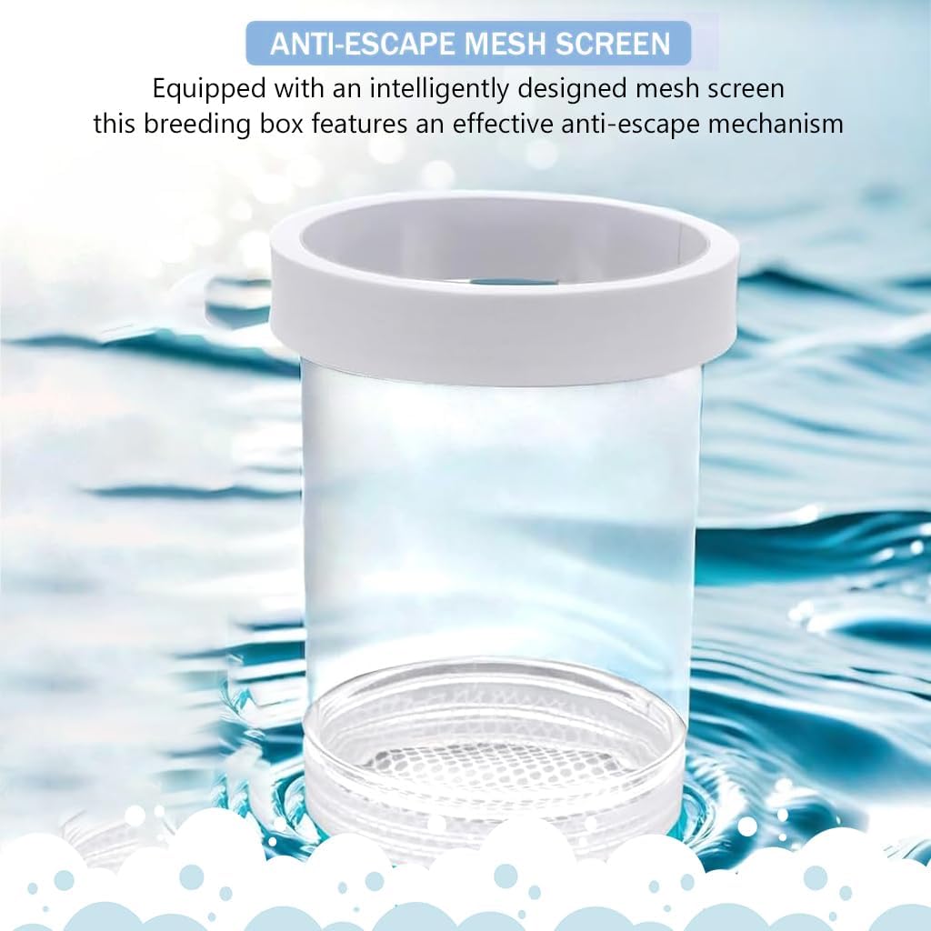 Qpets Betta Fish Breeding Box, PET Plastic Anti-Escape Mesh, 2 Pcs 2