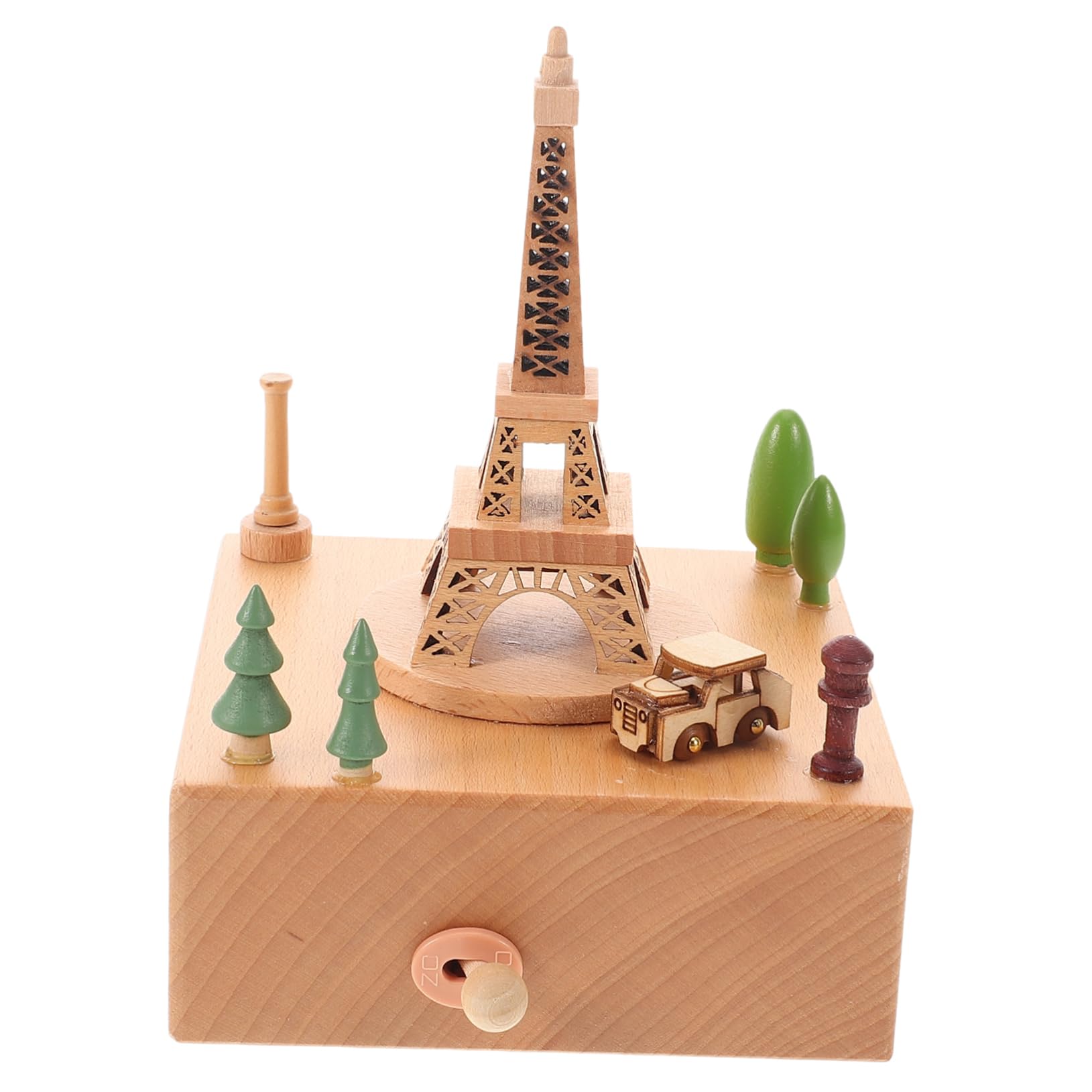ULTECHNOVO Caja Musical con Carrusel Musical Madera Torre Eiffel Ideal para San Valentín