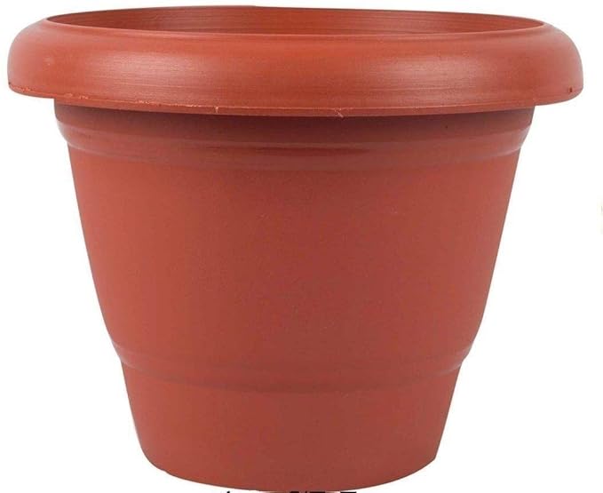 First Smart Deal Plastic Round Pot (12-inch, Brown, Pack of 5)