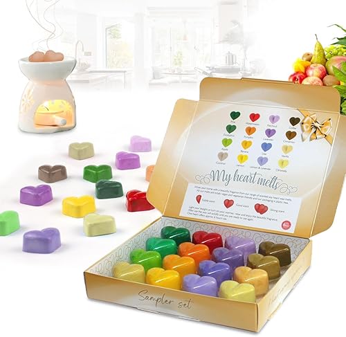 Miniatura 2 de Fresh Linen Wax Melts  16 x 0.176 onzas de cera perfumada de lino fresco en forma de corazón se derrite en una elegante caja de regalo de