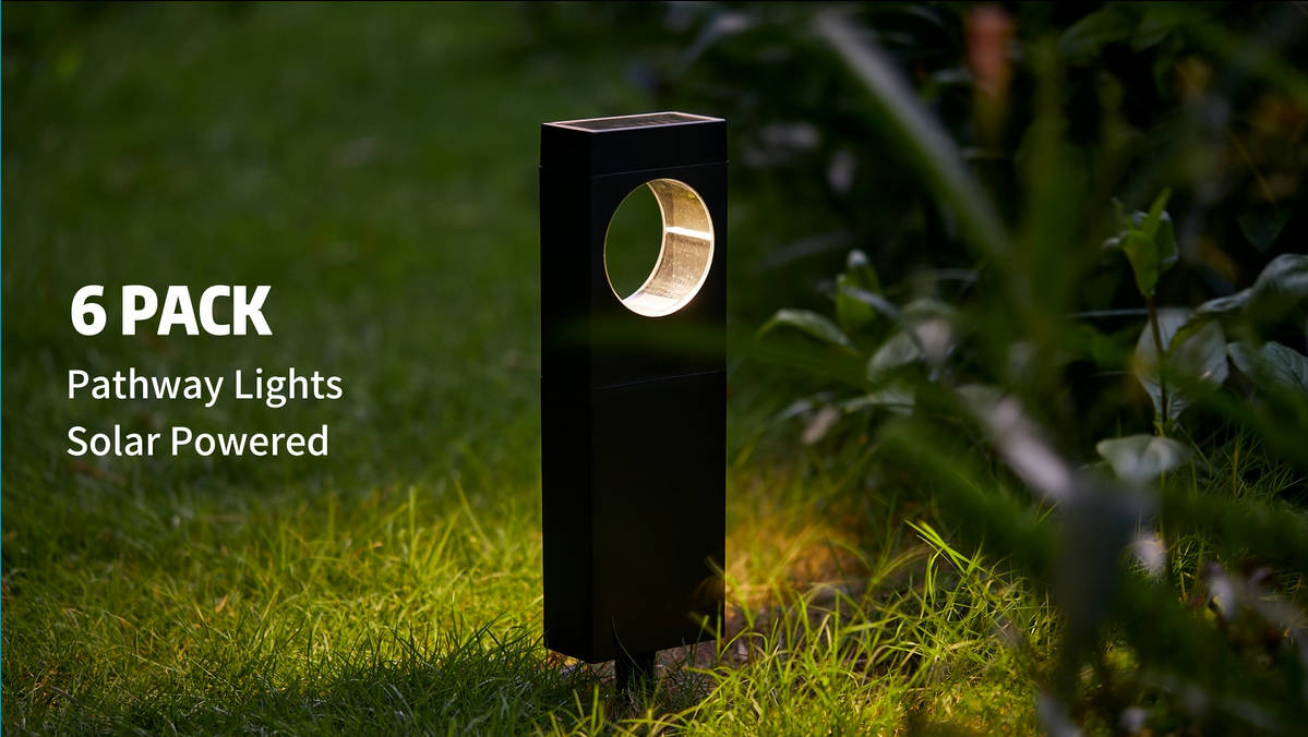 E-Kong Solar Outdoor Lights 6 Pack, Bright Pathway Outdoor