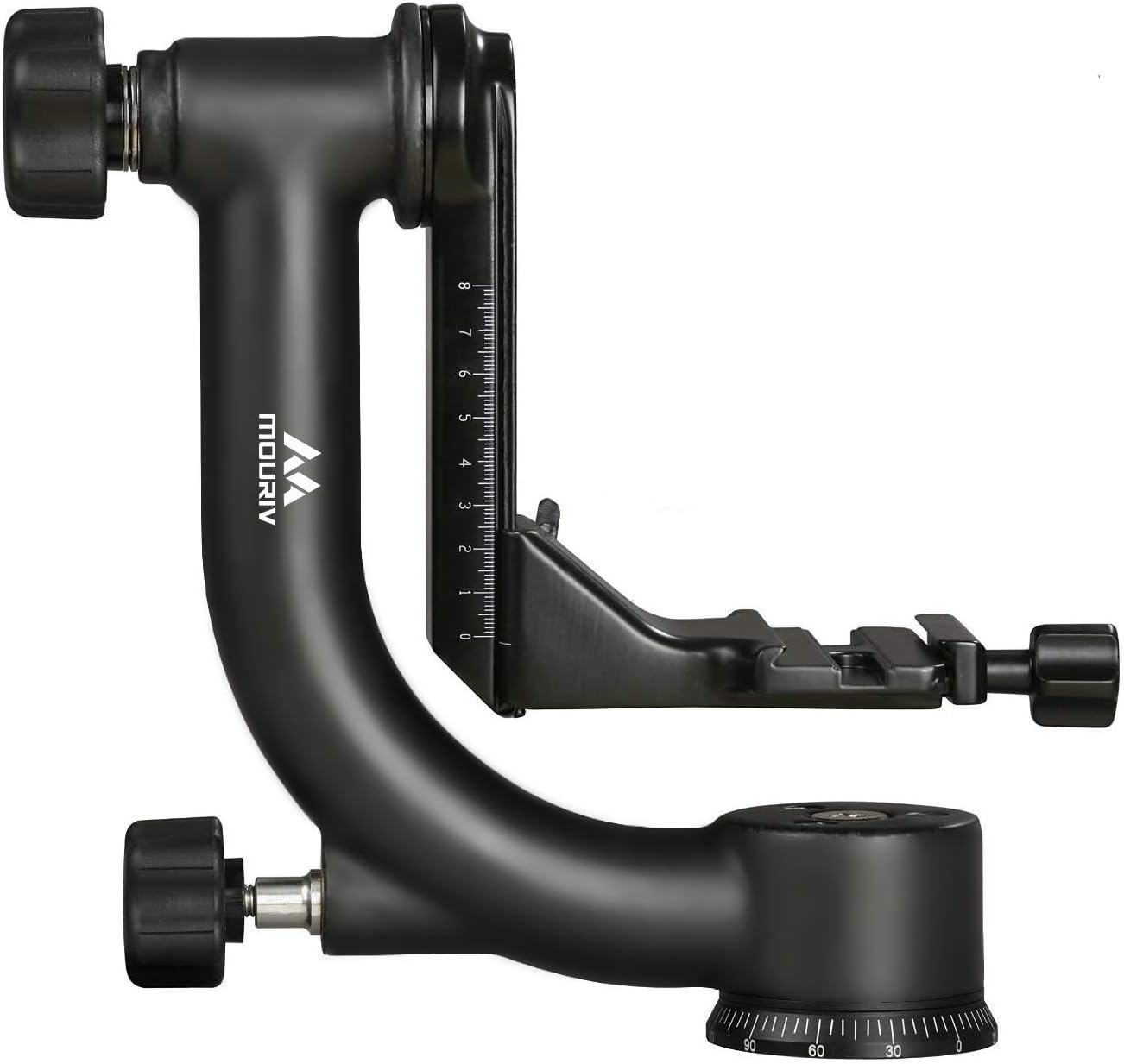 Mouriv MV-TGB2 Professional Photography 360 Degree Carbon Fiber Gimbal Tripod Head with Arca-Swiss Quick-Release Plate for DSLR Cameras Camcorder (Supports 15kg)