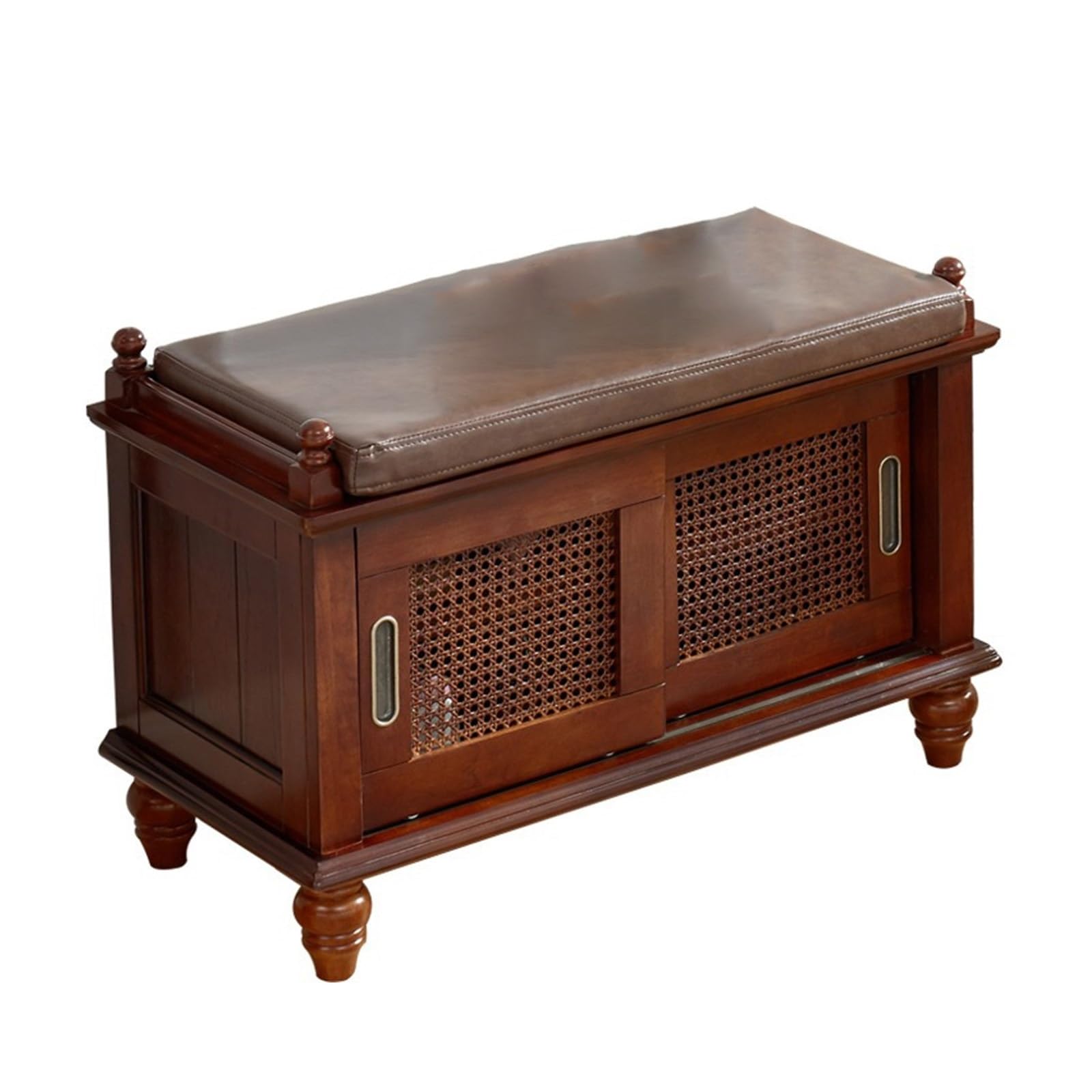 MYUYEE Shoe Bench Entryway- Shoe Storage Bench, Entryway Bench With Storage Space And Padded Cushion,Wooden Shoe Bench For Entryway, Shoe Rack Orga For Entryway And Hallway, Bro(Bruin-60 * 38 * 52Cm)