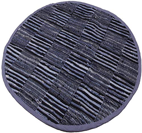 Bestlivings Alfombra de retales redonda, 150 cm de diámetro, de algodón tejido a mano en Jaens Check – muchas variaciones