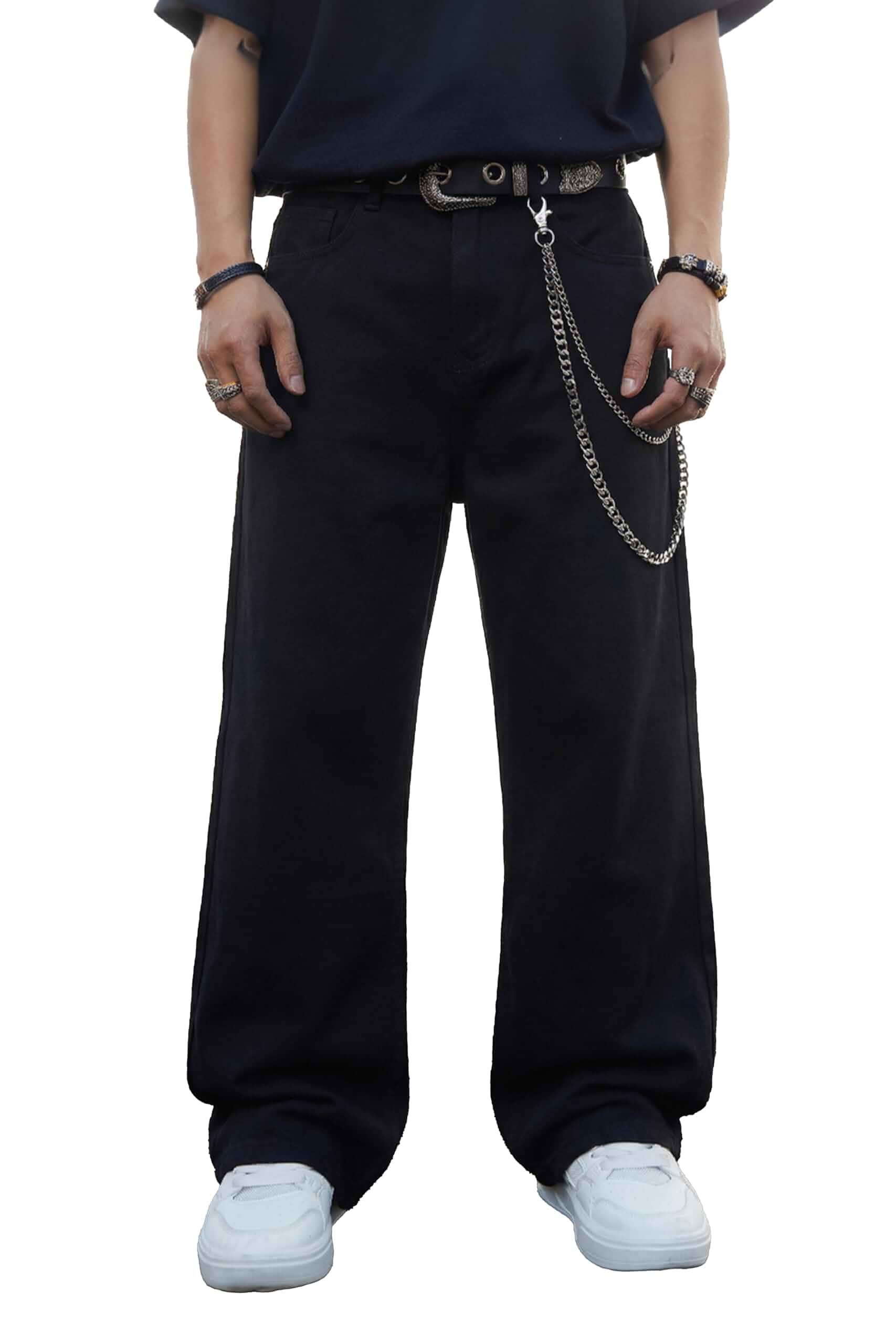 MZNBURAM Men's Super Baggy Jeans - Wide Leg Loose Fit Denim Pants Y2K Hip Hop Streetwear Skater Casual Trousers Plus-Size