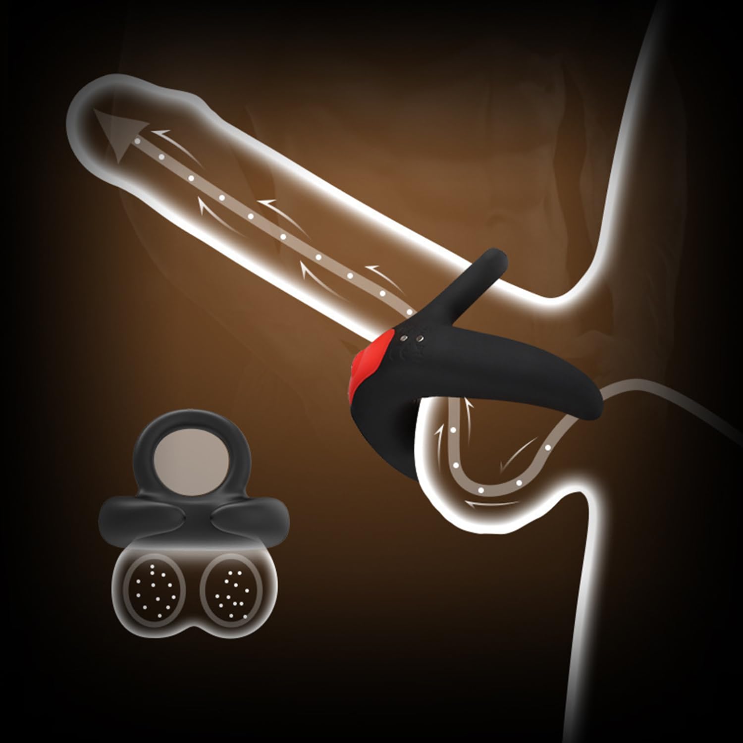 Generico Anello Vibrante Per Il Pene Vibratore Da Uomo Aiuta Gli Uomini A Un'erezione Di Lunga Durata Aumenta La Potenza, Massaggiatore Impermeabile Per Erezione Dell'anello Del Pene Elastico