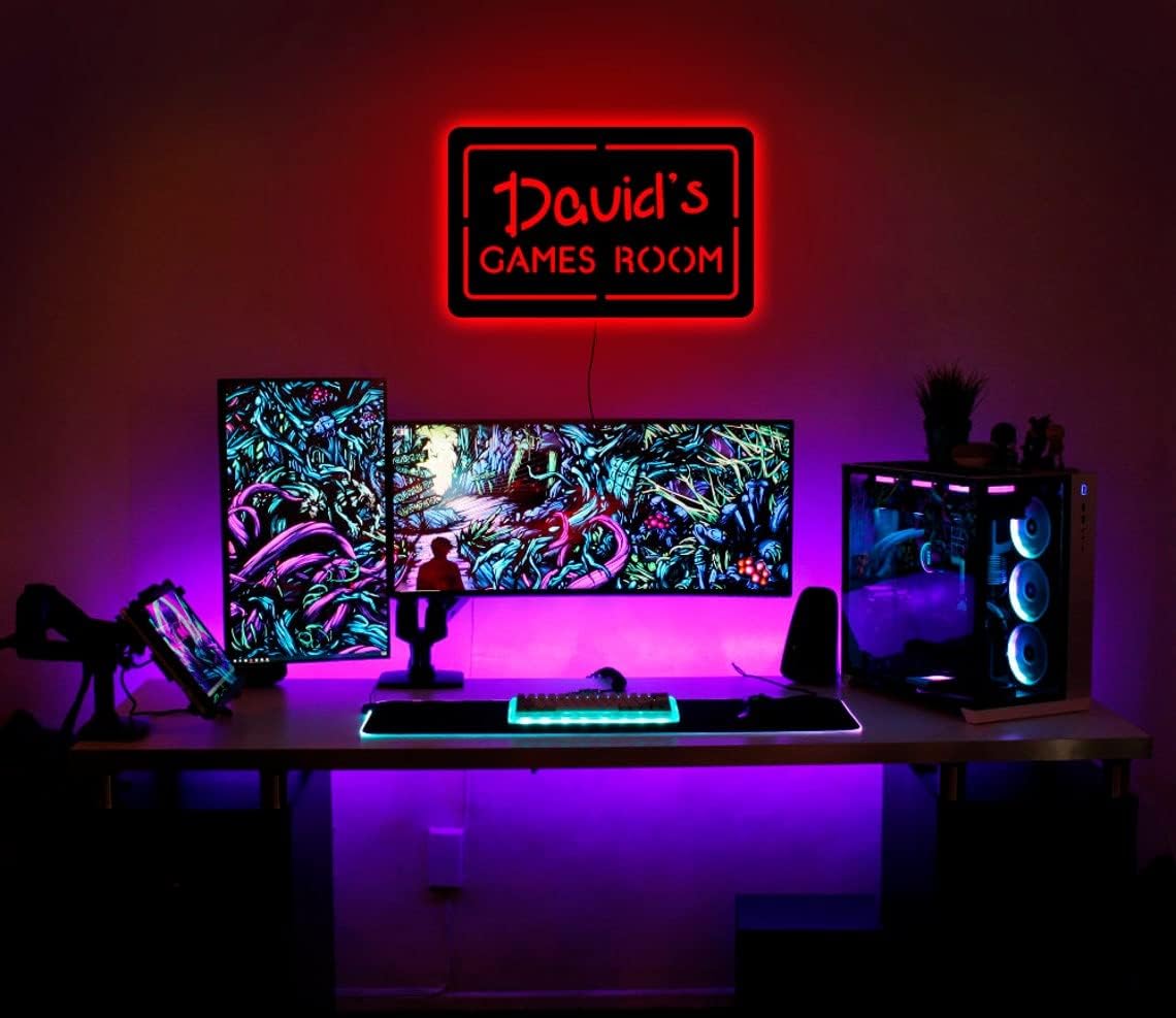 Custom Gamer Room Sign, Game Room Led Sign, Game Room Neon Sign, Gamer Led Sign, Gamer Light Up Sign, Game Room Led Light, Gamer Gift