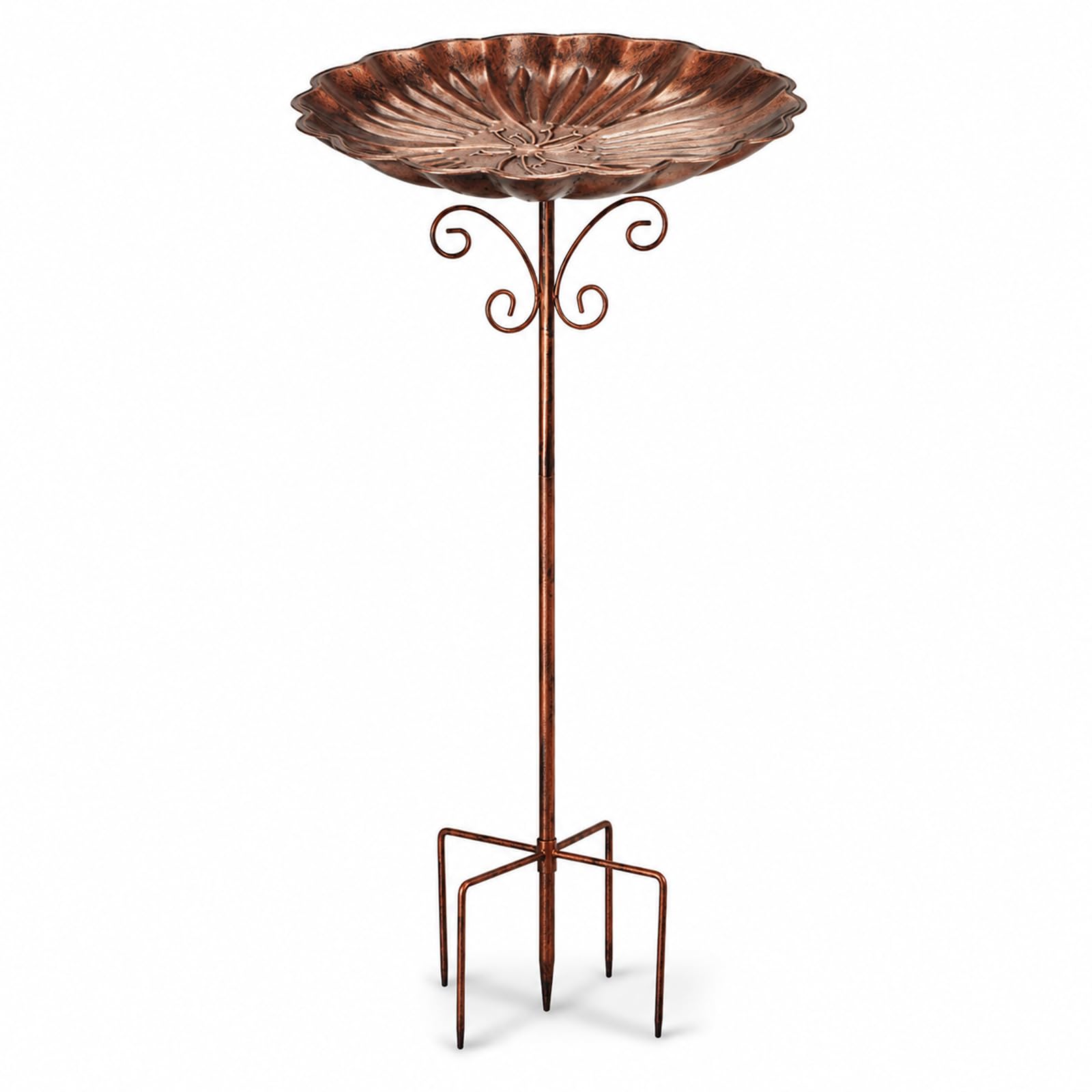 Bain oiseau extérieur de jardin : abreuvoir métal vintage pour pelouse