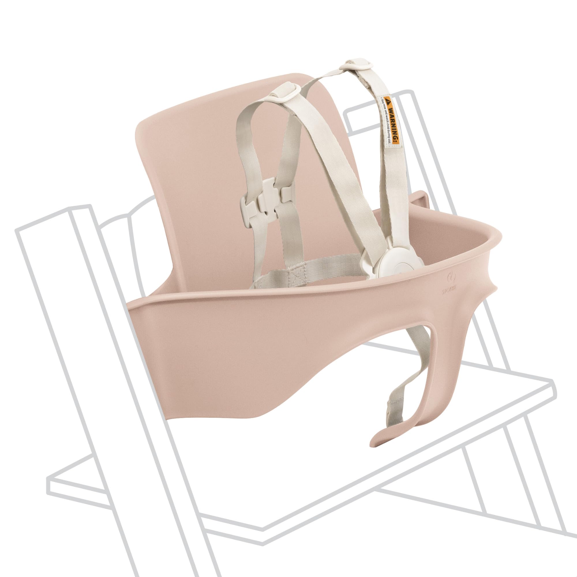 Stokke Tripp Trapp Baby Set 2, Serene Pink - Ages 6-36 Months - Convert The Tripp Trapp Chair into a Comfortable High Chair - Includes Stokke Harness