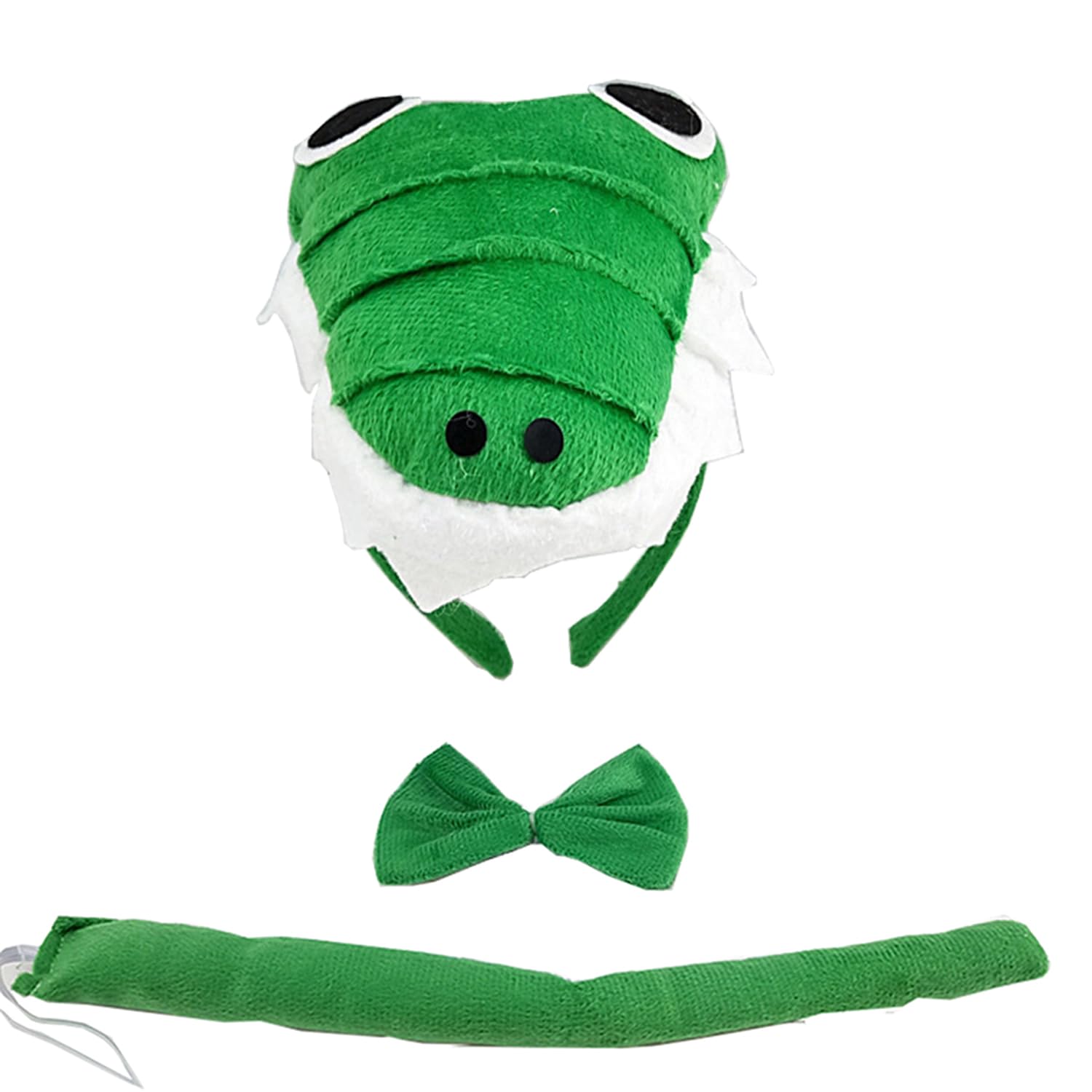 JNAWA 3Pcs Crocodile Accessory Crocodile Headband Bow-tie Tail Cutie Ear Headbands Costume for Halloween Cosplay Birthday Party(Crocodile)