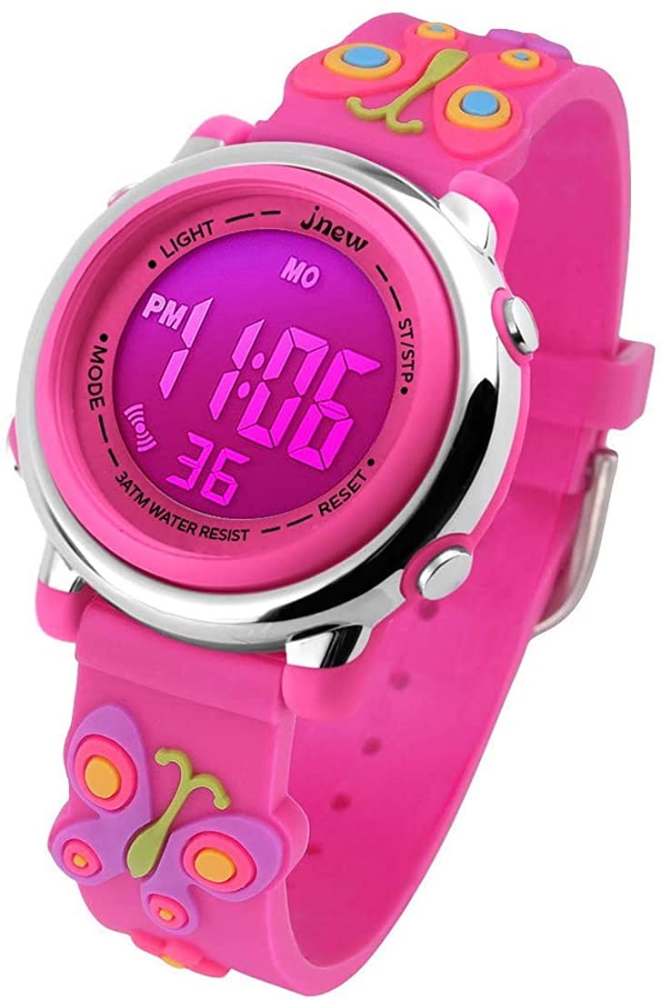 Kids Watches, Girl Watches Ages 5-11 Sports Waterproof 3D Cute Cartoon Digital 7 Color Lights Wrist Watch for Kids Gifts