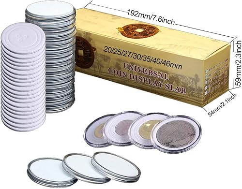 Miniatura 5 de 20 cápsulas de monedas de 1.811 in con 7 tamaños (16202527303846) juntas de espuma para colección de monedas, moneda de plata americana Eagle