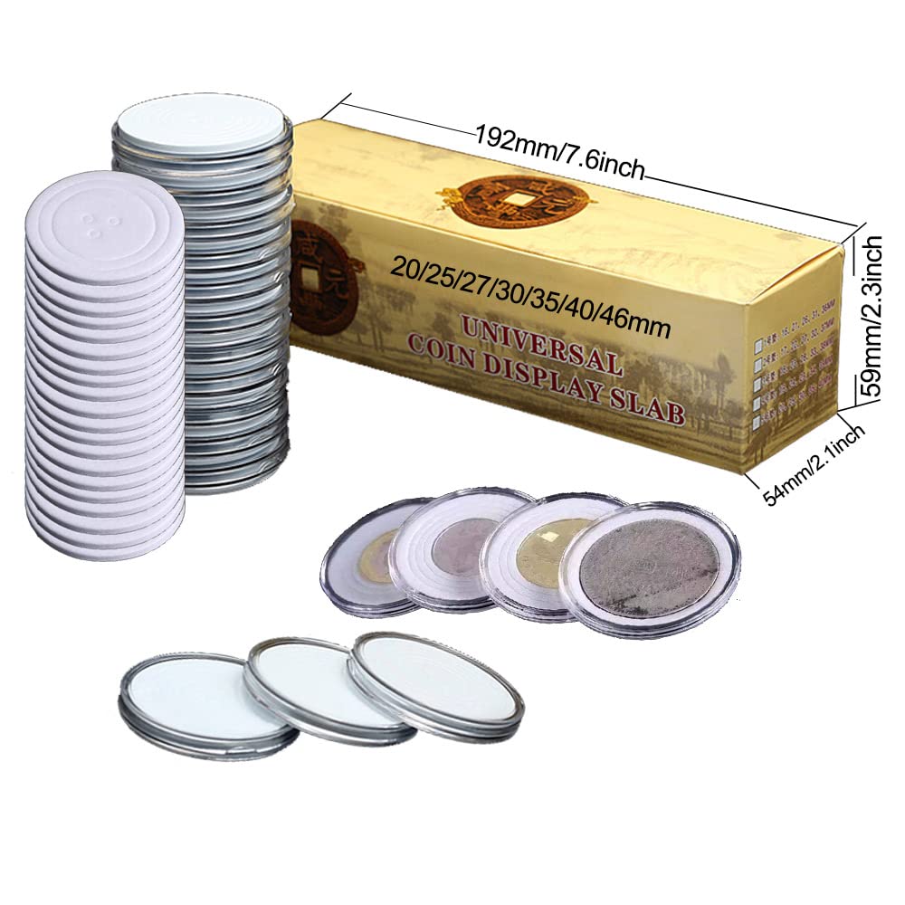 20 cápsulas de moeda de 46 mm com 7 tamanhos (16/20/25/27/30/38/46) juntas  de espuma para coleção de moedas American Silver Eagle Liberty Coin, meio  dólar, Bitcoin (transparente com espuma branca) : Amazon.com.br:
